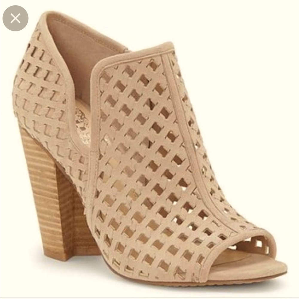 Vince Camuto Peep Toe Suede Booties